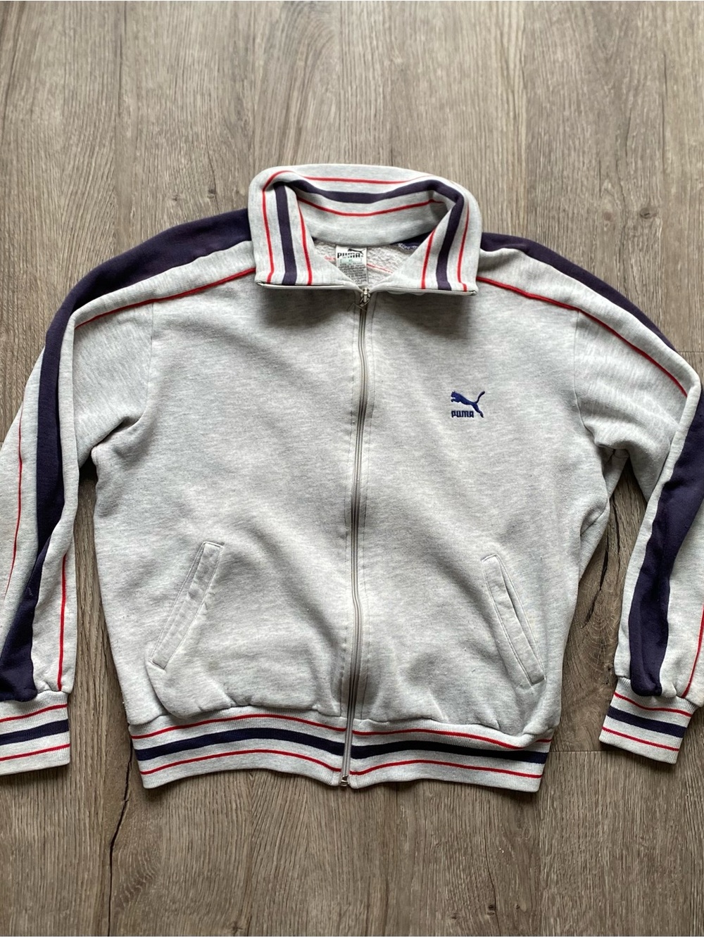 Vintage Puma Zip Up Sweatshirt Track Jacket, Size XL